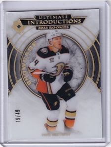 Pavel Mintyukov Ultimate Introductions Showcase Gold 19/49 Rookie Card UI-95 2023-24 Upper Deck Ultimate Collection Rookie Card RC Anaheim Ducks
