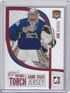 Patrick Roy Passing The Torch Game Used Jersey Card PTT-10 2005-06 In The Game Colorado Avalanche