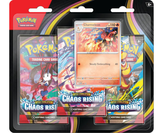 Pokémon CHAOS RISING  -  3 Pack Checklane Blister - MEGA EVOLUTIONS ME4