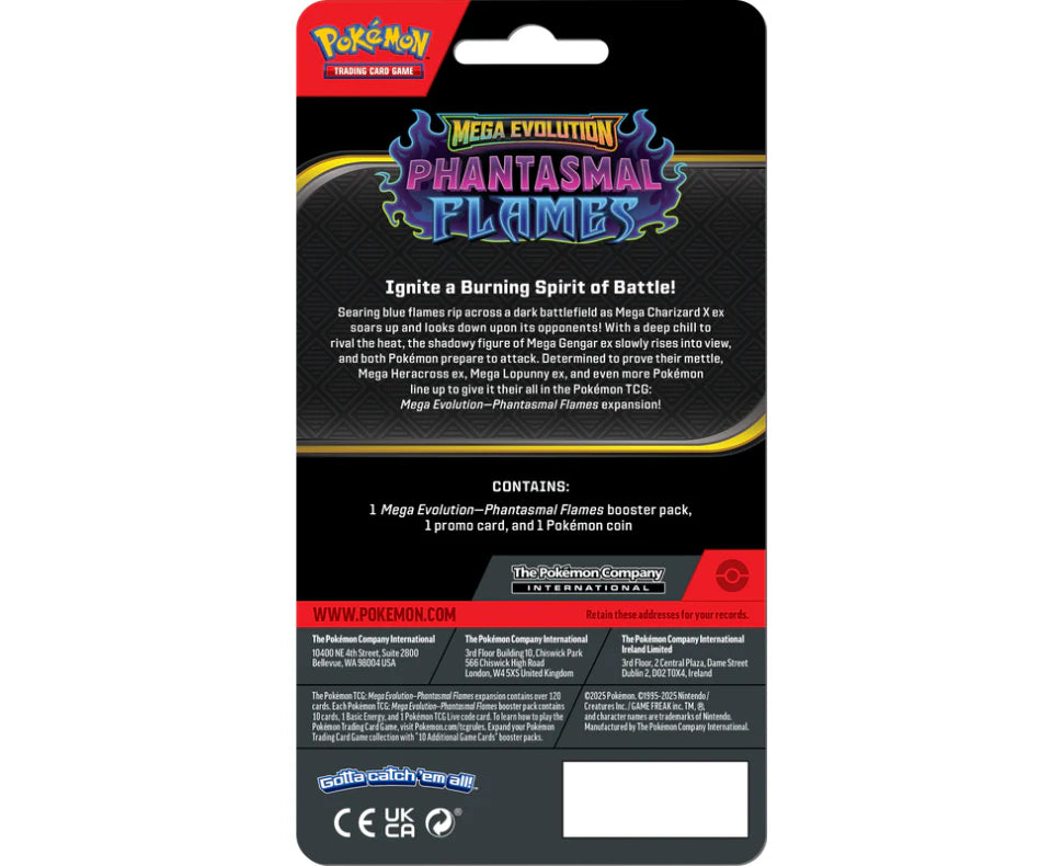 Pokémon Mega Evolutions Phantasmal Flames - Checklane Blister