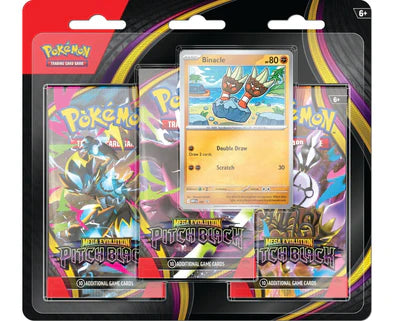 Pokémon PITCH BLACK - Sealed 3 Pack Blister   - MEGA EVOLUTIONS ME5