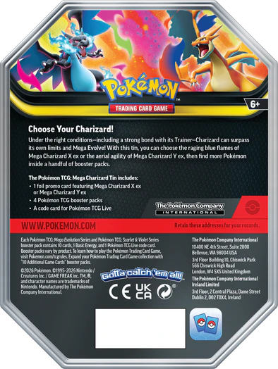 Pokémon Random MEGA CHARIZARD TIN - Mega Evolution