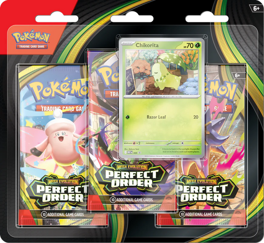 Pokémon PERFECT ORDER  - 3 Pack Blister  - MEGA EVOLUTIONS ME3