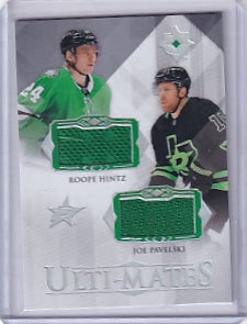Roope Hintz Joe Pavelski Ulti-Mates Duel Jersey Card UTM-PH 2023-24 Upper Deck Ultimate Collection Dallas Stars