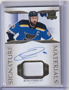 Ryan O'Reilly Signature Materials Patch Auto 07/25 Card SP-RO 2021-22 Upper Deck The Cup St. Louis Blues