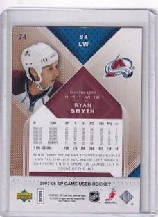 Ryan Smith Base Gold 097/100 Card #74 2007-2008 SP Game Used Colorado Avalanche