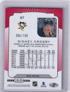 Sidney Crosby Red Prism 066/199 2022-23 O-Pee-Chee Platinum Pittsburgh Penguins