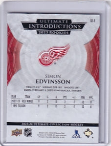 Simon Edvinsson Ultimate Introductions Rookie Card UI-8 2023-24 Upper Deck Ultimate Collection Rookie Card RC Detroit Red Wings