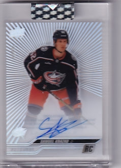 Samuel Knazko Clear Cut Outburst 13/25 Card CC-KO 2023-24 Upper Deck Clear Cut Rookie Card RC Columbus Blue Jackets