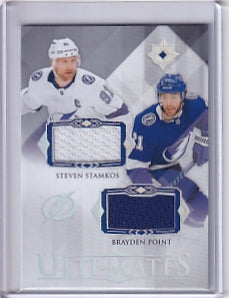Steven Stamkos Brayden Point Ulti-Mates Duel Jersey Card UTM-SP 2023-24 Upper Deck Ultimate Collection Tampa Bay Lightning