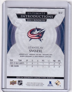 Stanislav Svozil Ultimate Introductions Rookie Card UI-57 2023-24 Upper Deck Ultimate Collection Rookie Card RC Columbus Blue Jackets