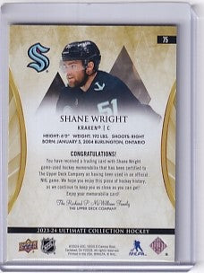 Shane Wright Jumbo Jersey /149 Card #75 2023-24 Upper Deck Ultimate Collection Seattle Kraken