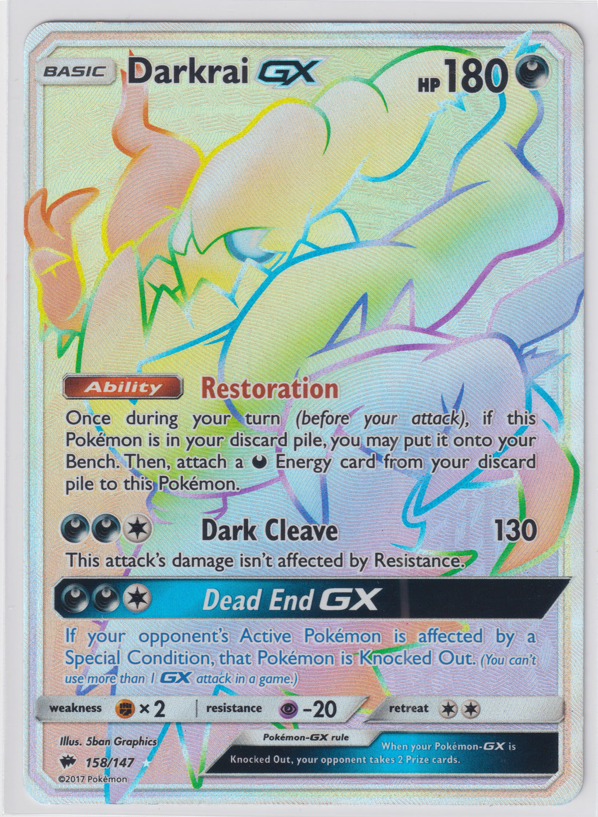 *MP* Darkrai Gx 158/147  - Burning Shadows Pokemon Card