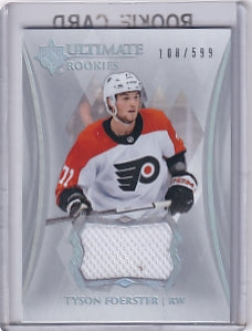 Tyson Foerster Ultimate Rookie Jersey /599 Card #105 2023-24 Upper Deck Ultimate Collection Rookie Card RC Philadelphia Flyers