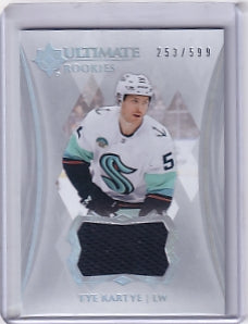 Tye Kartye Ultimate Rookie Jersey /599 Card #197 2023-24 Upper Deck Ultimate Collection Rookie Card RC Seattle Kraken