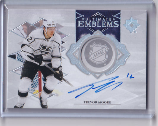 Trevor Moore Ultimate Emblems Auto Card UE-TM 2023-24 Upper Deck Ultimate Collection Los Angeles Kings