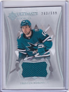 Tristen Robins Ultimate Rookie Jersey 263/599 Card #165 2023-24 Upper Deck Ultimate Collection Rookie Card RC San Jose Sharks