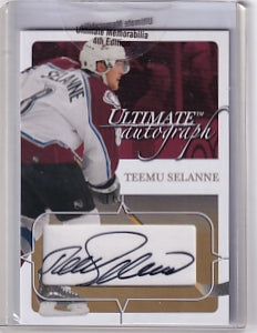 Teemu Selanne Ultimate Autograph 9/35 Card #88 2004-05 In The Game Colorado Avalanche