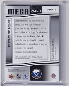 Tage Thompson Premier Mega Patch 03/27 Card PMP-TT 2023-24 Upper Deck Premier Buffalo Sabres