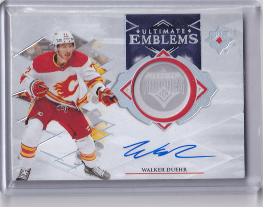 Walker Duehr Ultimate Emblems Rookie Auto Card UE-WD 2023-24 Upper Deck Ultimate Collection Rookie Card RC Calgary Flames
