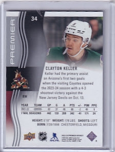 Clayton Keller Base 135/299 Card #34 2023-24 Upper Deck Premier Arizona Coyotes