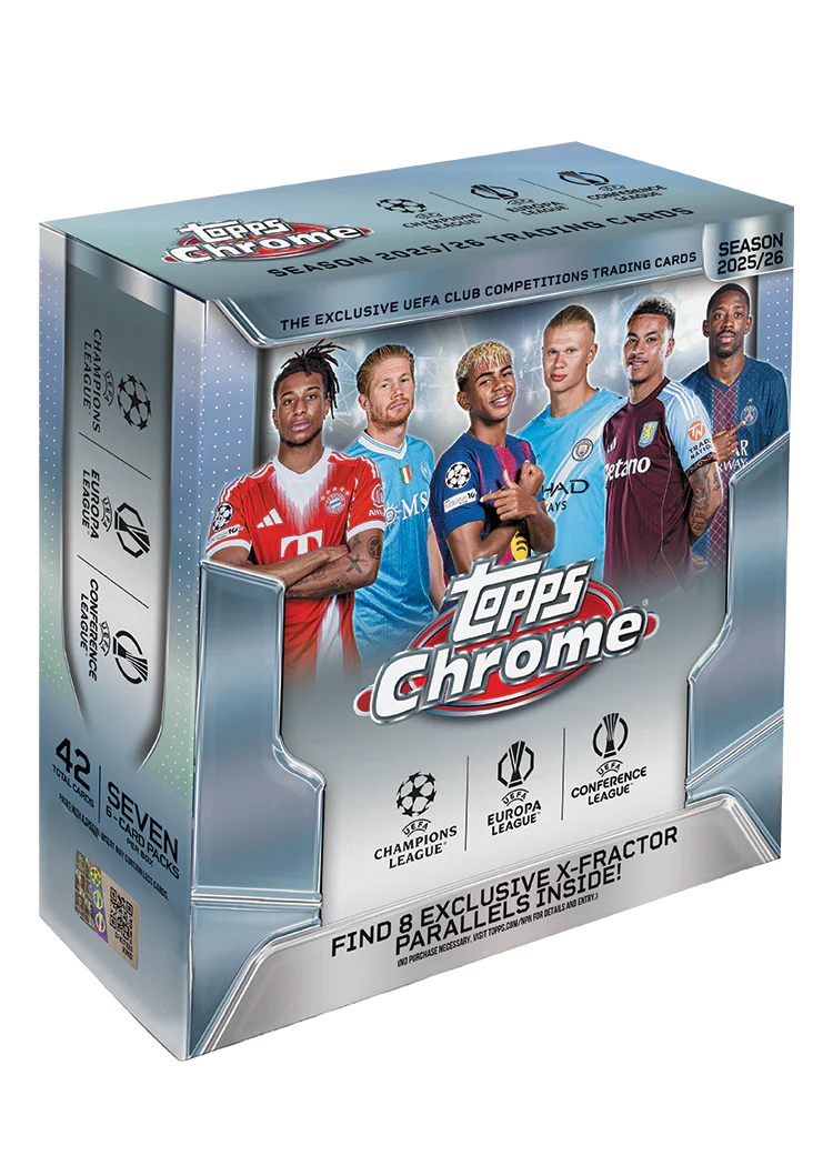 2025-26 Topps Chrome UEFA Champions League Soccer Mega Box