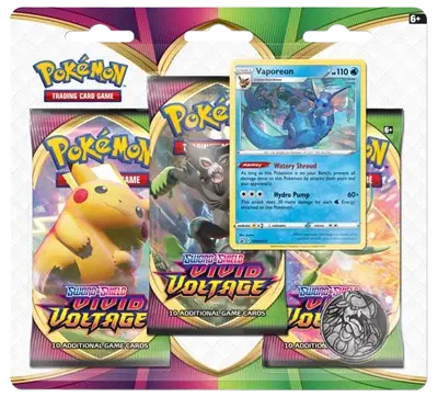 Pokemon - VIVID VOLTAGE  -  3 Pack Blister - SWORD & SHIELD