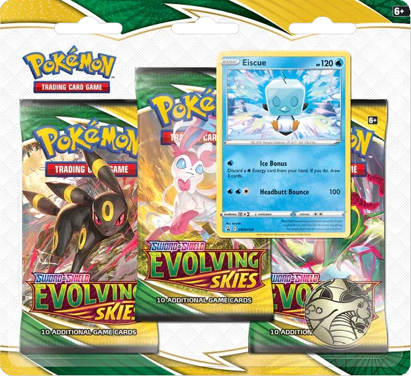 POKEMON - Evolving Skies 3 Pack Blister [Eiscue]