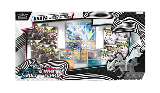 Pokémon Unova BLACK BOLT & WHITE FLARE - Heavy Hitters Premium Collection  - Scarlet & Violet