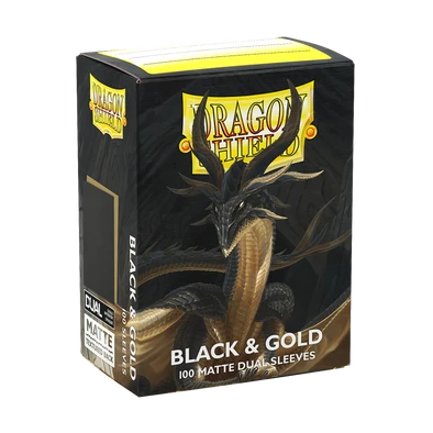 Dragon Shield Black & Gold  Matte Dual Sleeves 100 Pack