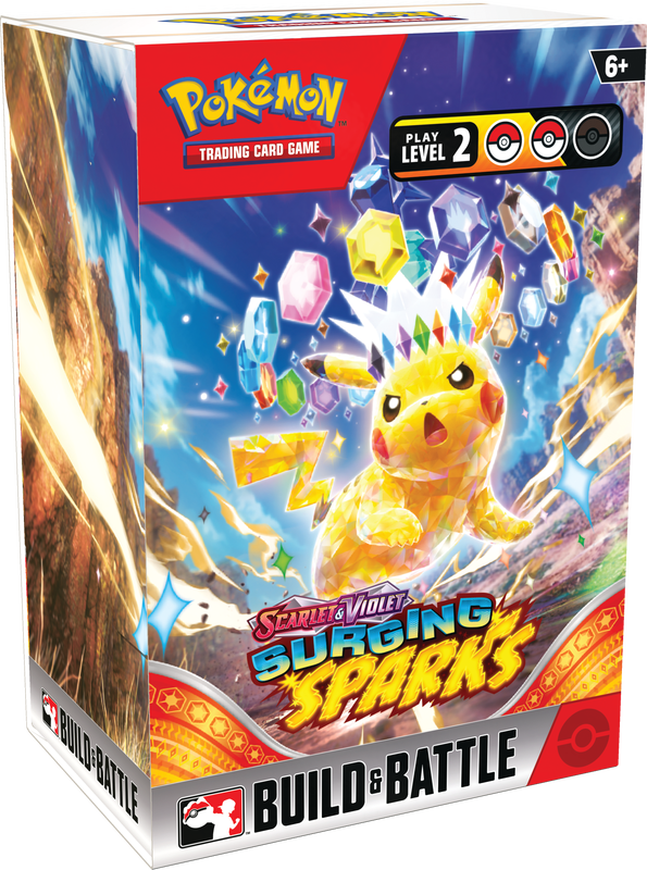 PREORDER - Pokémon SURGING SPARKS  - Build and Battle Box Display  - Scarlet & Violet SV8