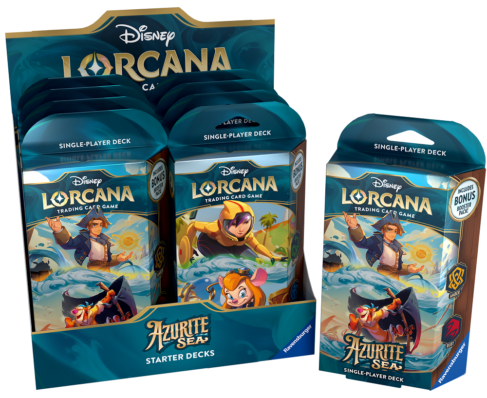 PREORDER Disney Lorcana - AZURITE SEA - STARTER DECK DISPLAY - 8 Starter Decks