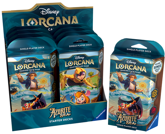 Disney Lorcana - AZURITE SEA - STARTER DECK DISPLAY - 8 Starter Decks