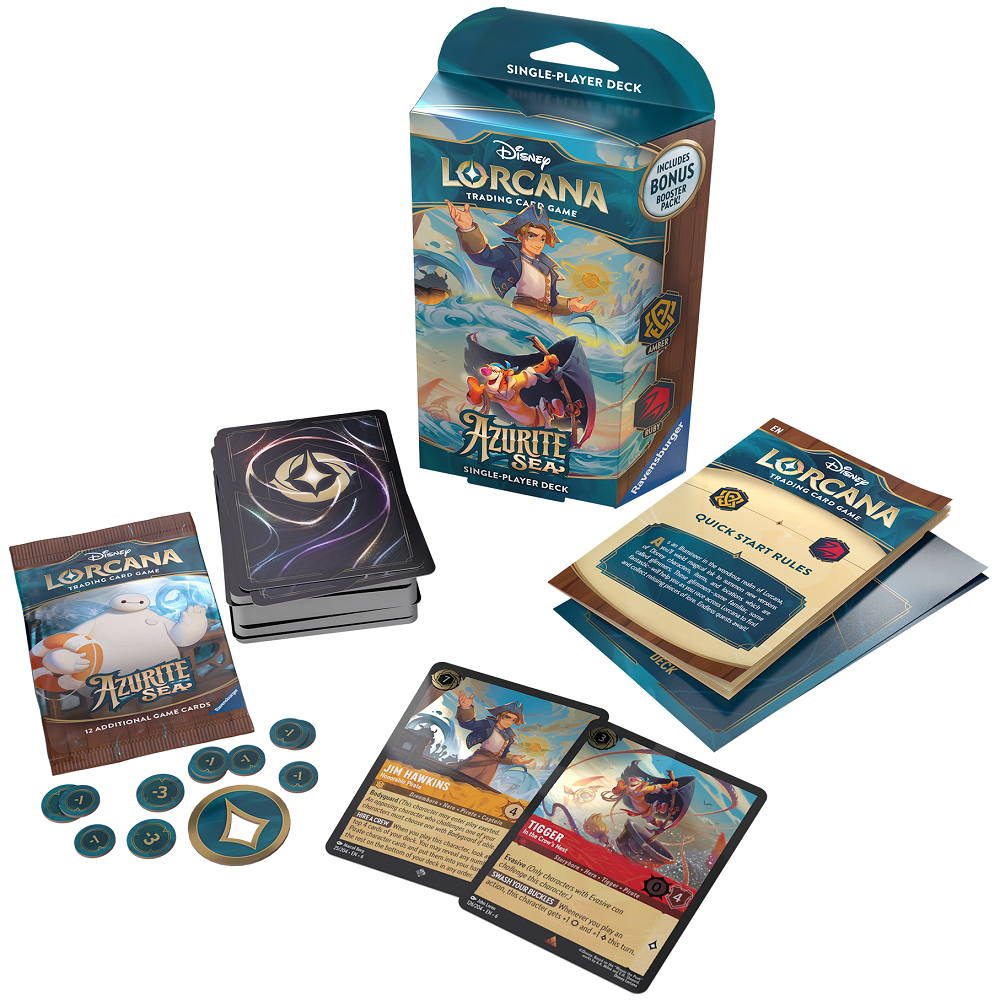 PREORDER Disney Lorcana - AZURITE SEA - STARTER DECK DISPLAY - 8 Starter Decks