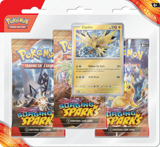 PREORDER - Pokémon SURGING SPARKS  - 3 Pack Blister - Scarlet & Violet SV8