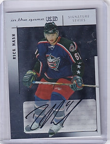 Rick Nash In The Game Used Signature Series Auto Card A-RN 2003-04 In The Game Used Columbus Blue Jackets