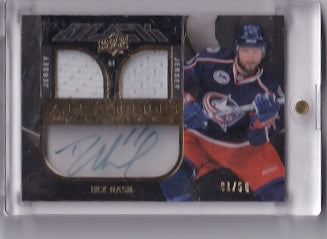 Rick Nash Black Lustrous Materials Jersey Auto 01/50 Card LM-RN 2009-10 Upper Deck Black Columbus Blue Jackets