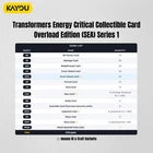 Transformers Energy Critical Premium Cards (Overdrive Edition) Series Kayou TCG:  Booster Box