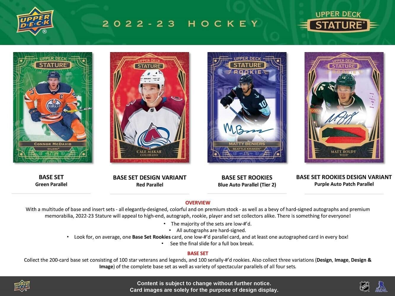 2022-23 UD Stature Hockey Hobby Box