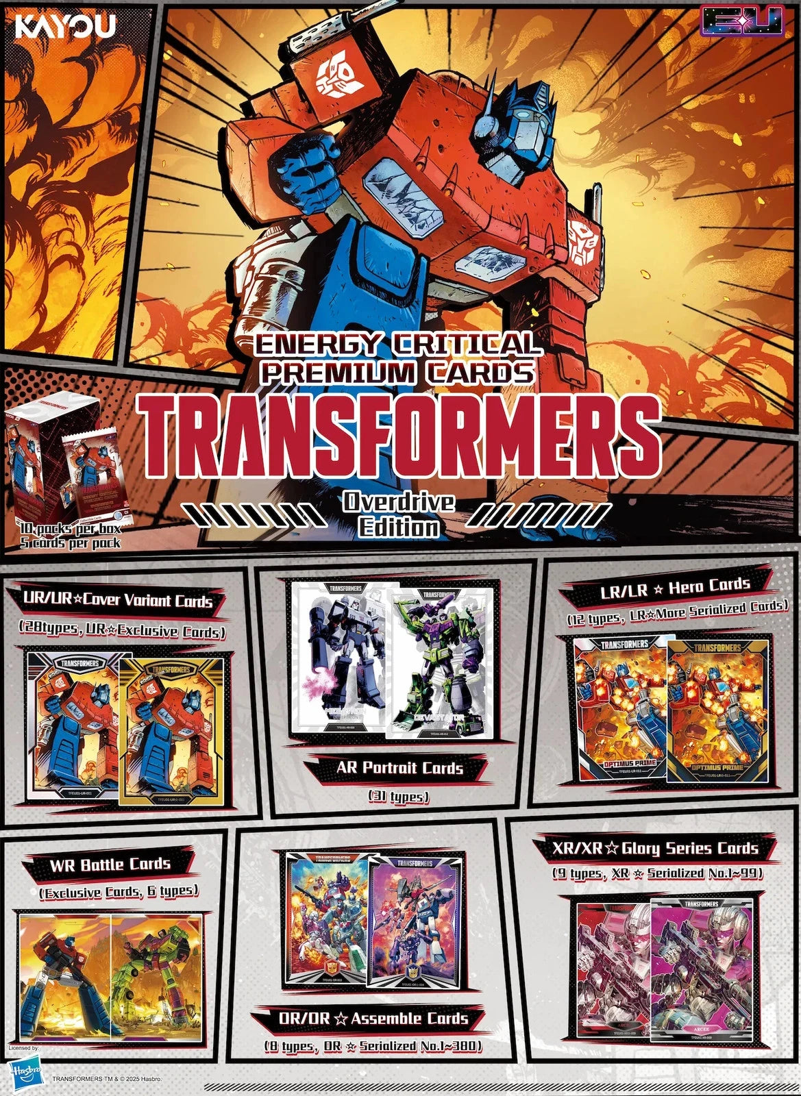 Transformers Energy Critical Premium Cards (Overdrive Edition) Series Kayou TCG:  Booster Box