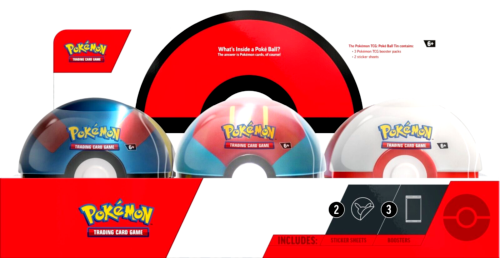 Pokémon - Random Poké Ball -  3 Packs + 2 Sticker Sheets