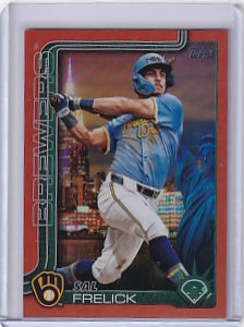 Sal Frelick Orange Big Apple Variation 14/25 Card #651 2025 Topps Series 2 (Fanatics Fest Exclusive) Milwaukee Brewers