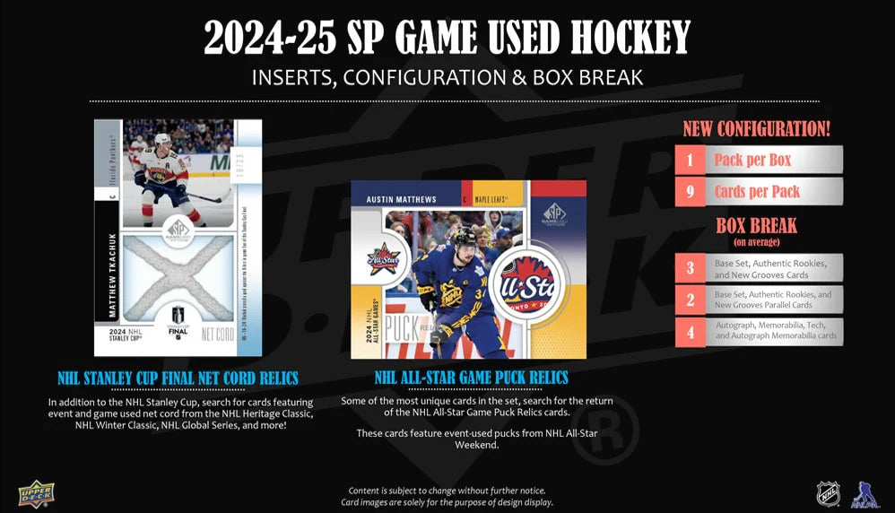 2024-25 Upper Deck UD SP Game Used SPGU Hockey Hobby Box