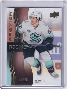 Tye Kartye Gold Rookie 06/25 Card #103 2023-24 Upper Deck Premier Rookie Card RC Seattle Kraken