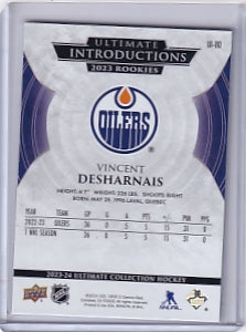 Vincent Desharnais Ultimate Introductions Rookie Card UI-80 2023-24 Upper Deck Ultimate Collection Rookie Card RC Edmonton Oilers