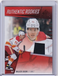 Walker Duehr Authentic Rookies Jersey Card #254 2023-24 Upper Deck SP Game Used Rookie Card RC Calgary Flames
